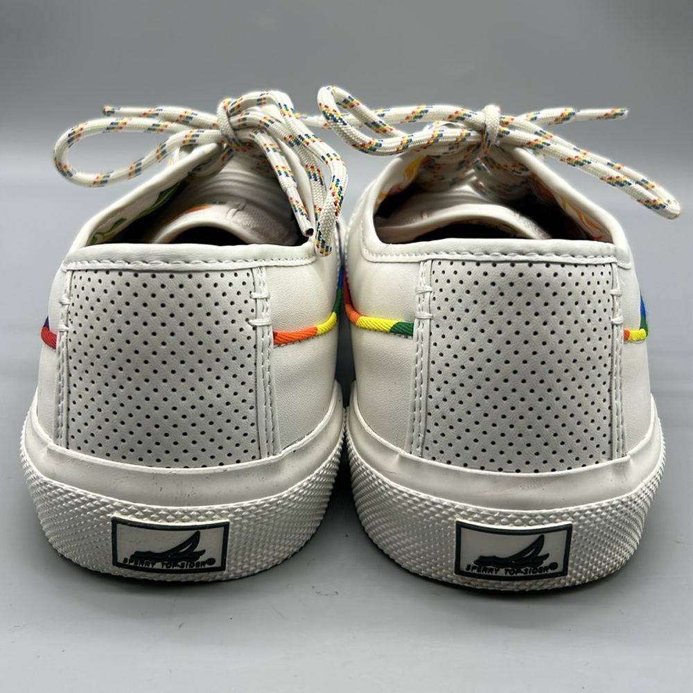 Sperry Men’s Soletide Pride Boat Leather Sneakers Sz 12 EUC - Picture 3 of 9